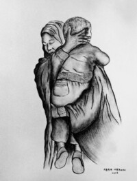 Protection. Carbonilla - Colección privada.
Charcoal - Private collection.
70x85 cm. obra de arte decoracion pintura artista argentina buenos aires tecnicas de pintura