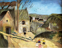 Landscape.
Óleo sobre cartón entelado.
Oli on tempered hardboard.
45x35 cm. obra de arte decoracion